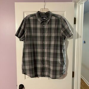 North Face Men's Gray Plaid Shirt